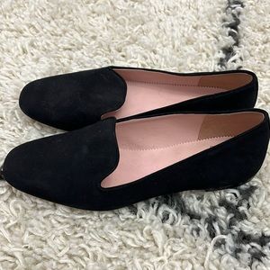 Brand new JCrew black suede leather loafers